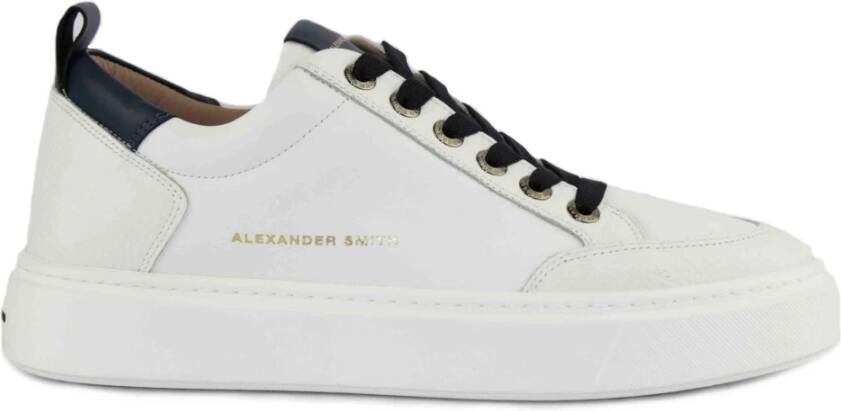 Alexander Smith Witte Blauwe Stijlvolle Sneakers White Heren