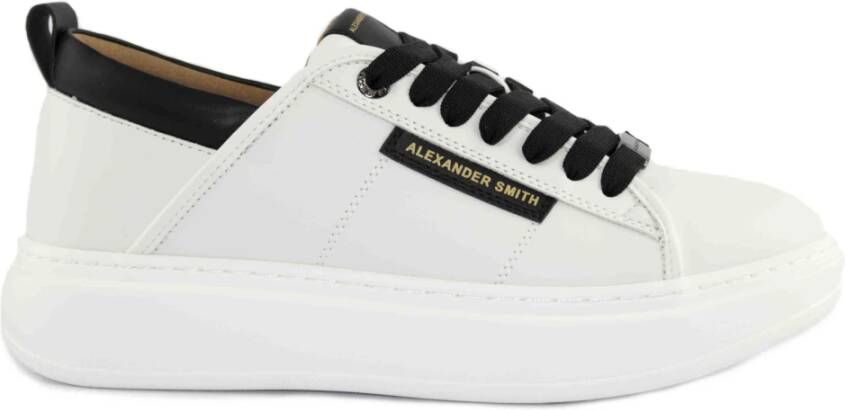 Alexander Smith Zwart en witte sneakers White Heren