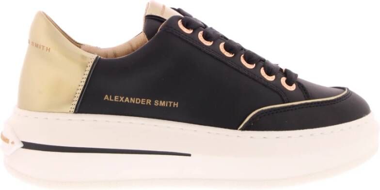 Alexander Smith Zwarte Gouden Sneakers voor Dames Black Dames
