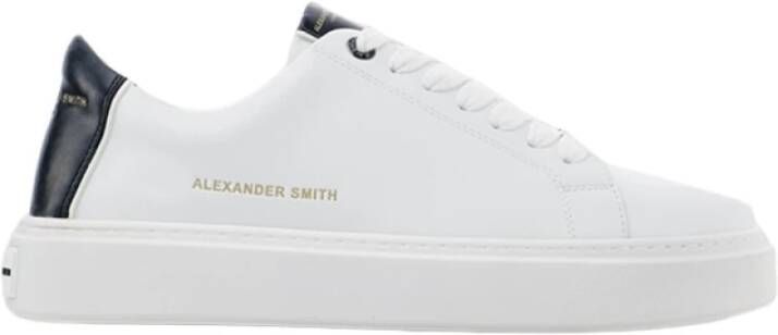 Alexander Smith Zwarte leren sneakers White Heren