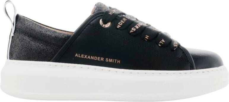 Alexander Smith Zwarte vegan leren sneakers Black Dames