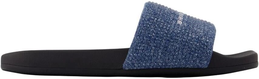 Alexander Wang Crystal Denim AW Pool Slide