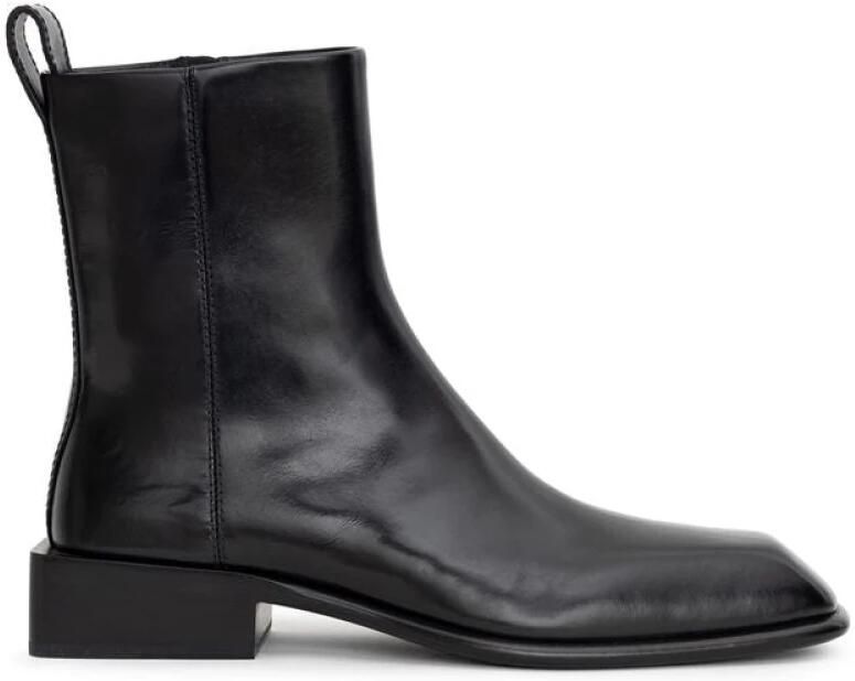 Alexander Wang Zwarte leren enkellaarzen vierkante neus - Foto 2