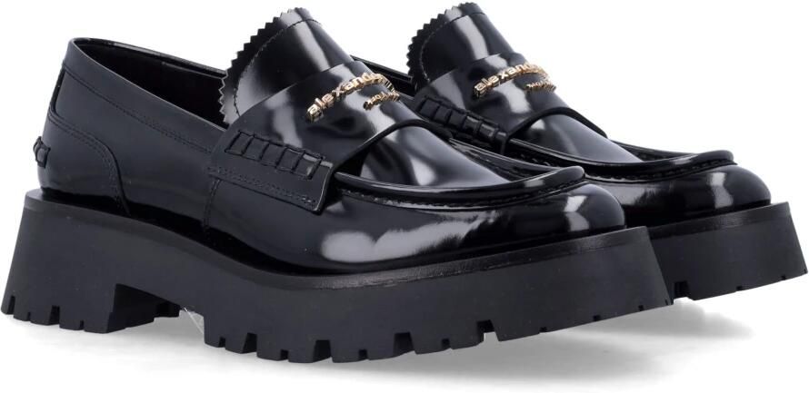 Alexander Wang Zwarte Gesloten Lug Loafer Schoenen