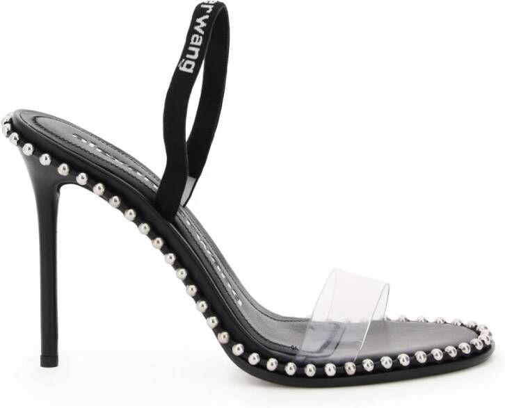 Alexander wang Nova 105 Sandals in Black Calfskin and PVC Zwart Dames