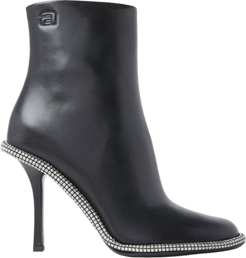 Alexander wang Leren Enkellaarzen Zwart Dames