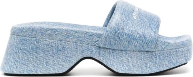 alexander wang Met hak Float Slide Blue Dames