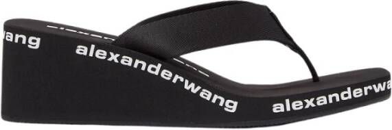 Alexander wang Logo Sleehak Sandalen Black Dames