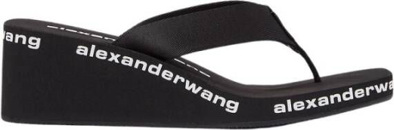 Alexander wang Logo Sleehak Sandalen Black Dames