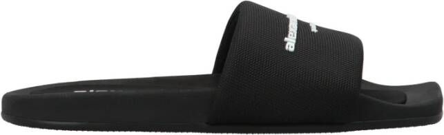 Alexander wang Zwarte Nylon Pool Slides Black Dames