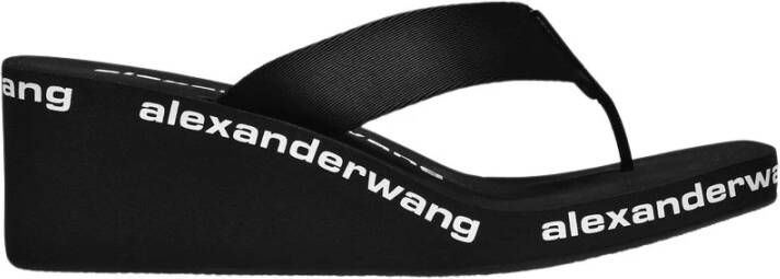 Alexander wang Logo Sleehak Sandalen Black Dames
