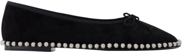 Alexander Wang Zwarte leren ballerina met ballchain detail