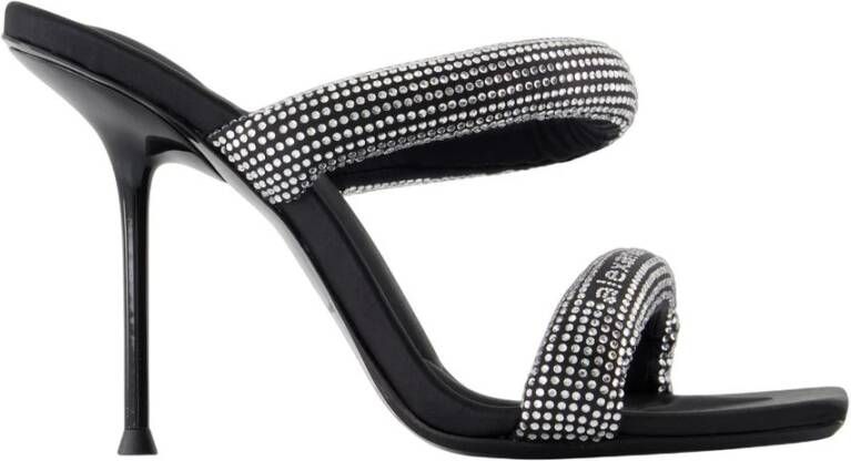 Alexander Wang Zwarte Leren Hakken Muiltjes Sandalen