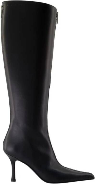 Alexander Wang Zwarte Leren Kniehoge Ritslaarzen