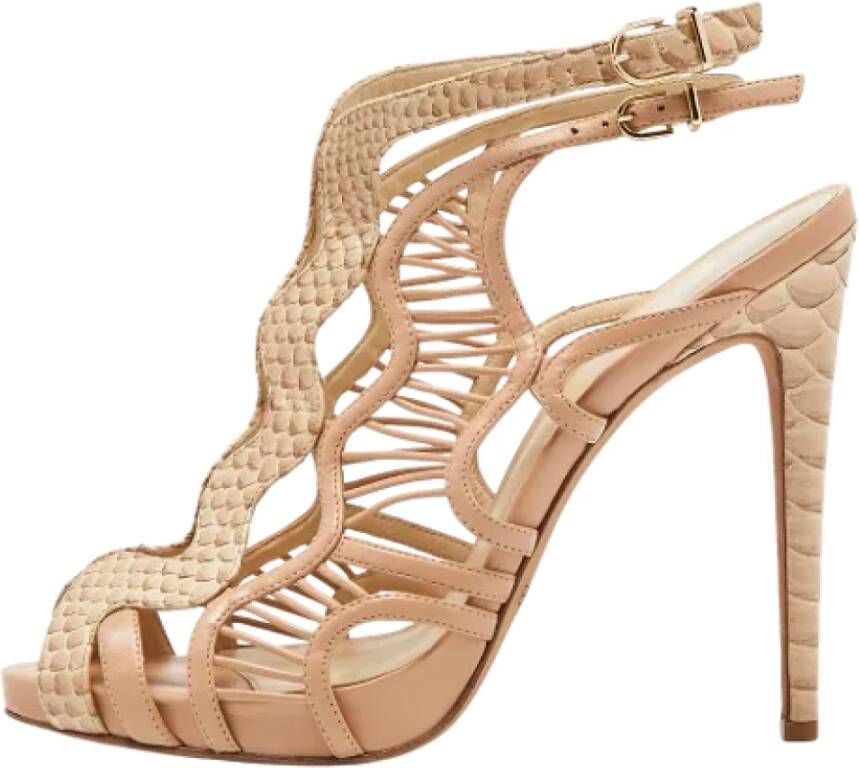 Alexandre Birman Pre-owned Leather sandals Beige Dames