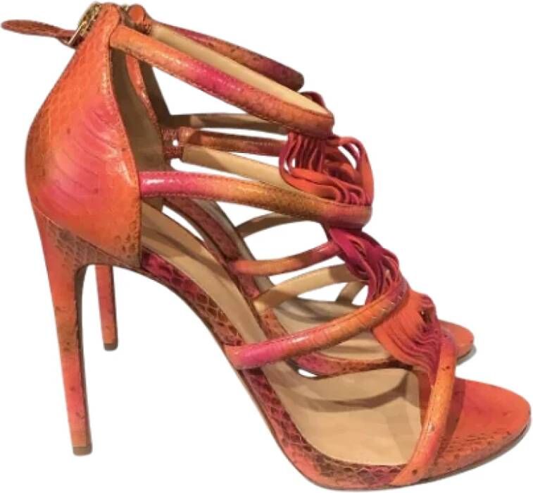 Alexandre Birman Pre-owned Leather sandals Orange Dames