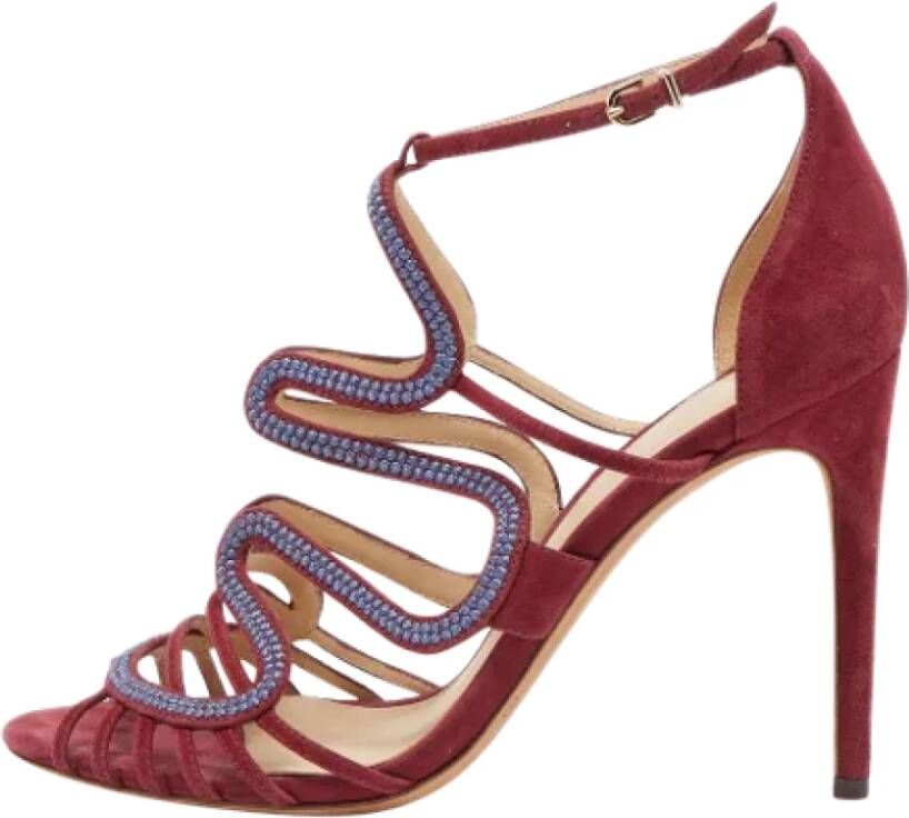 Alexandre Birman Pre-owned Suede sandals Red Dames