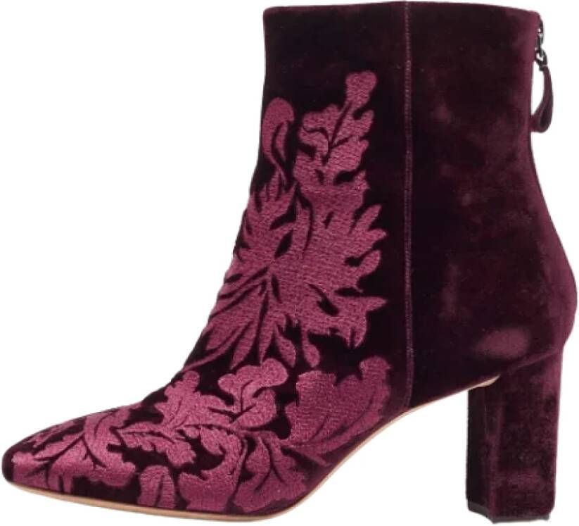 Alexandre Birman Pre-owned Velvet boots Red Dames