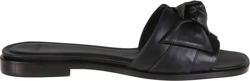 Alexandre Bir Zwarte Vierkante Platte Sandalen