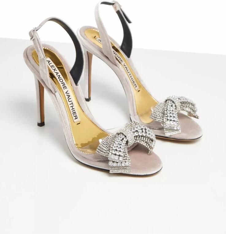 Alexandre Vauthier Zilveren Kristal Strik Hoge Hakken Gray Dames - Foto 2