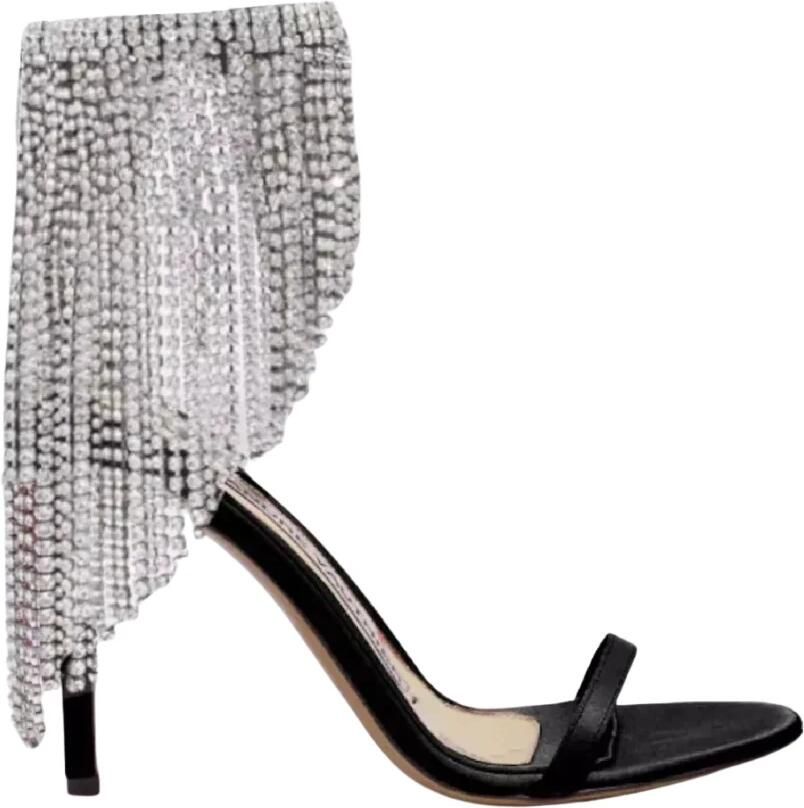 Alexandre Vauthier 105mm Crystal Drapery Satijnen Sandalen