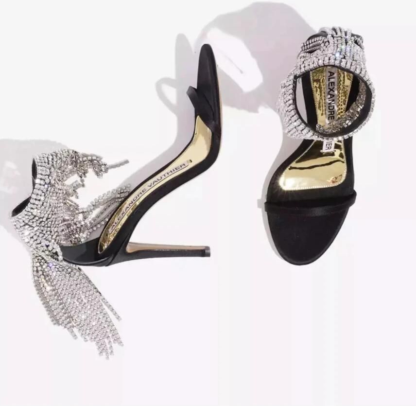 Alexandre Vauthier 105mm Crystal Drapery Satijnen Sandalen - Foto 2