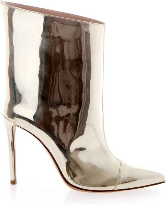 Alexandre Vauthier Platinum Tronchetto Elegant High Heel Boots Yellow Dames