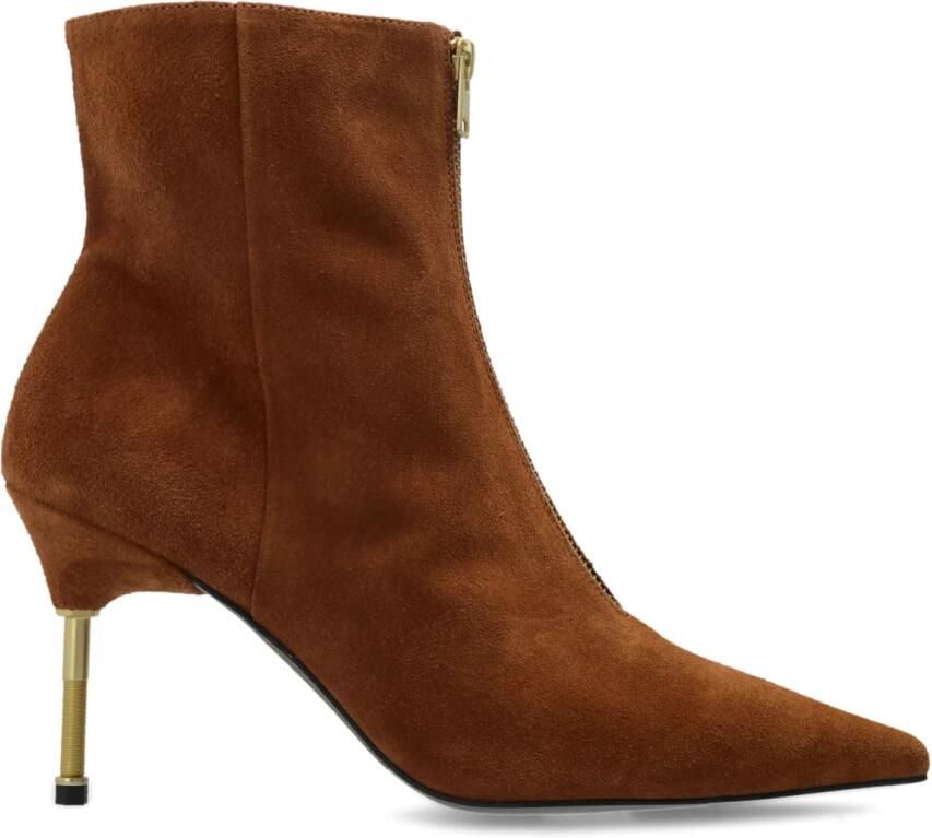 AllSaints Natasha Pointed Zip Up Suede Boots