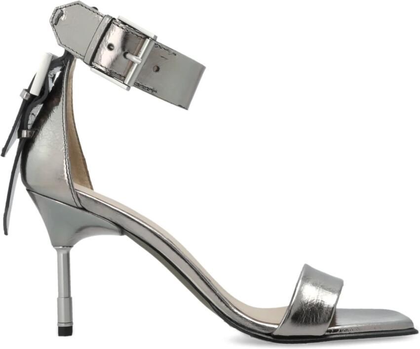 AllSaints Noir Metallic Sandalen met Hak