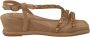 Alma en Pena Beige Casual Suède Damessandalen Beige Dames - Thumbnail 5