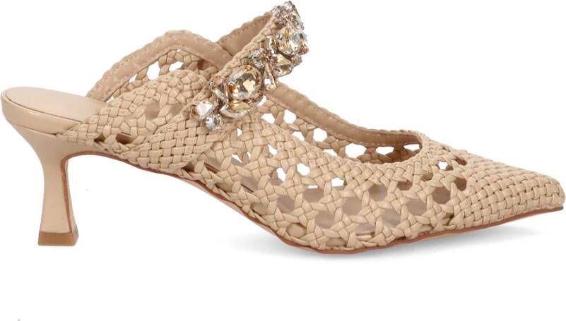 Alma EN Pena Beige Sandalen met Strassband