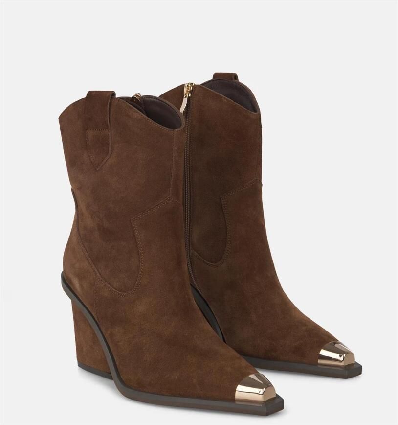 ALMA EN PENA Bootie metallic detail textuur
