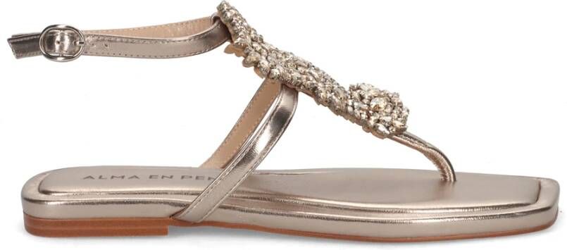 Alma EN Pena Bruine Sandalen met Strassband