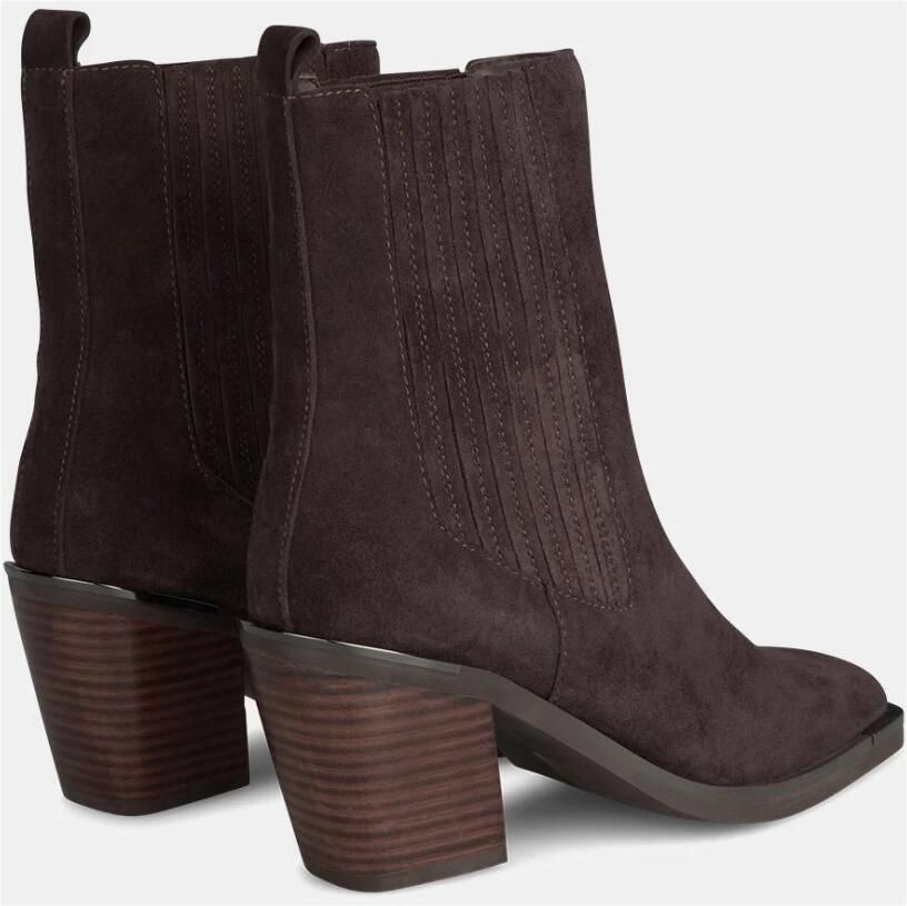 Alma en Pena Vierkante Neus Blokhak Laars Brown Dames - Foto 2