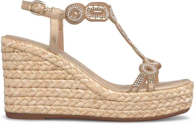 ALMA EN PENA Esparto Platform Sandaal met Circulaire Ornament