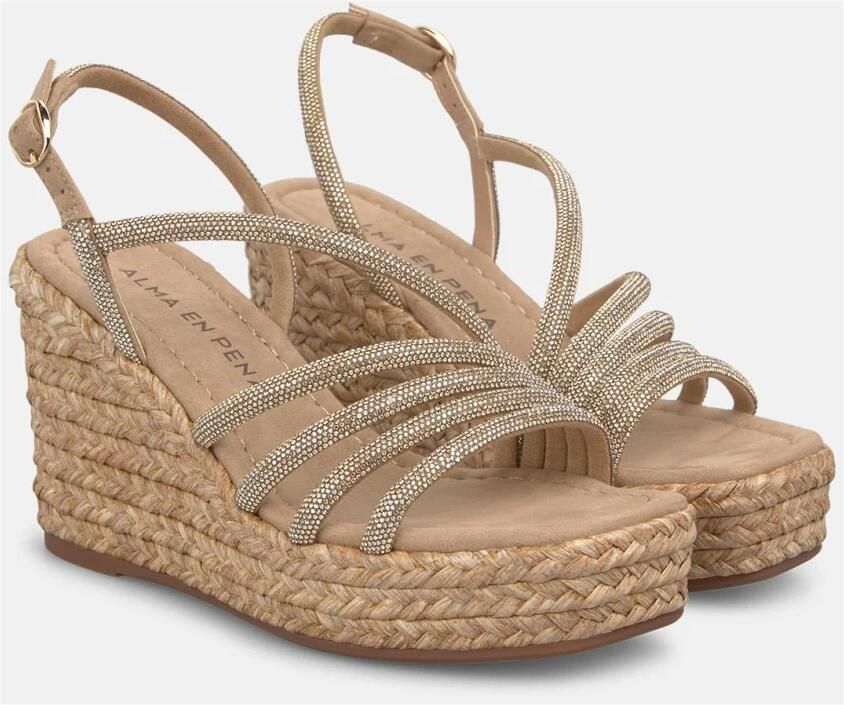 Alma EN Pena Esparto Platform Sandal With Four Tubular Straps - Foto 2