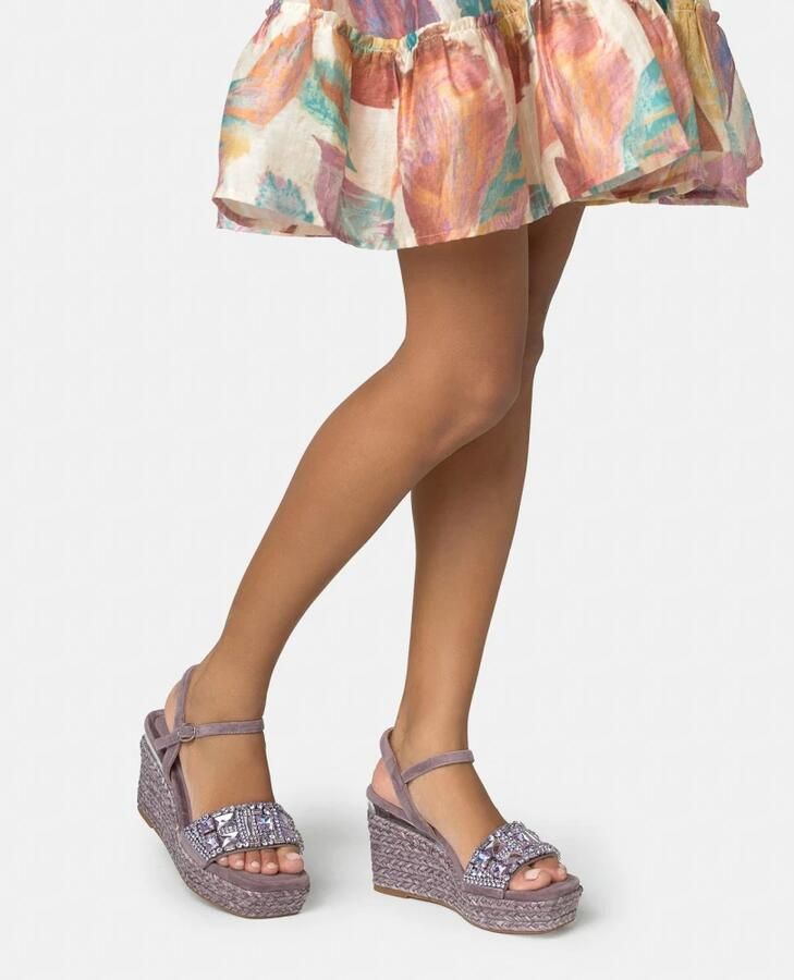 Alma EN Pena Esparto Wedge Sandal With Rhinestone Strap - Foto 2