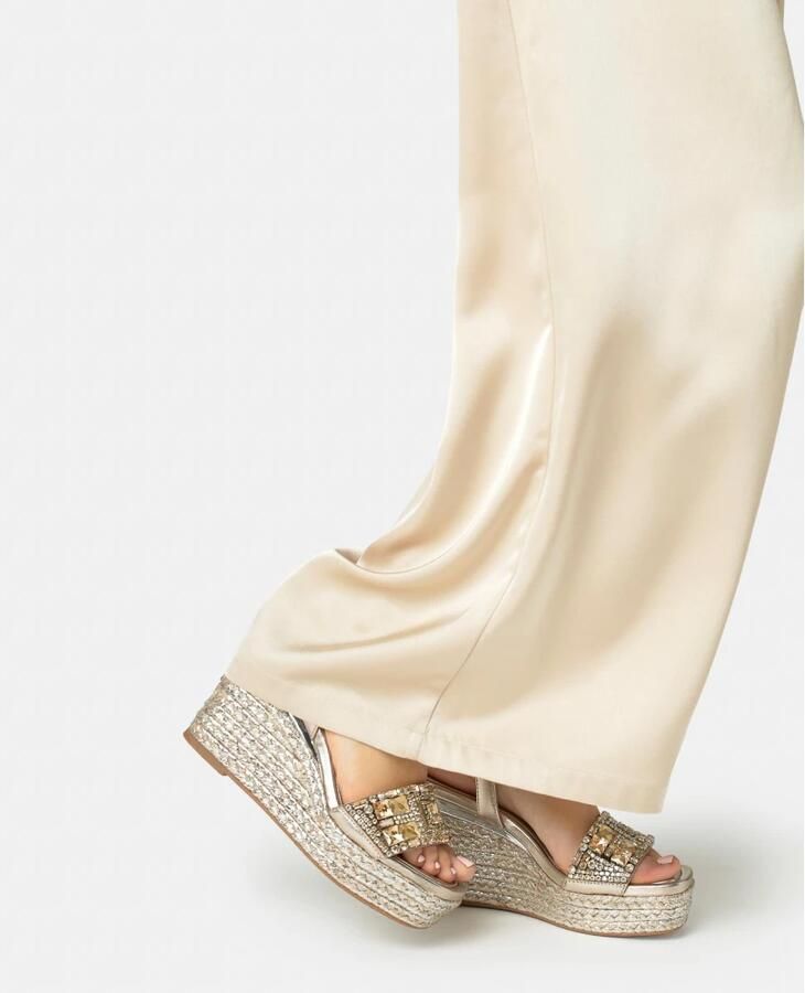 Alma EN Pena Esparto Wedge Sandal With Rhinestone Strap - Foto 2