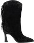 Alma en Pena Fringed half-laars met versieringen Black Dames - Thumbnail 1