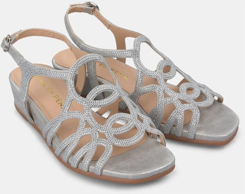 Alma EN Pena Geborduurde middelhoge sleehaksandaal