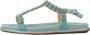 Alma en Pena Geborduurde Platte Sandalen Green Dames - Thumbnail 2