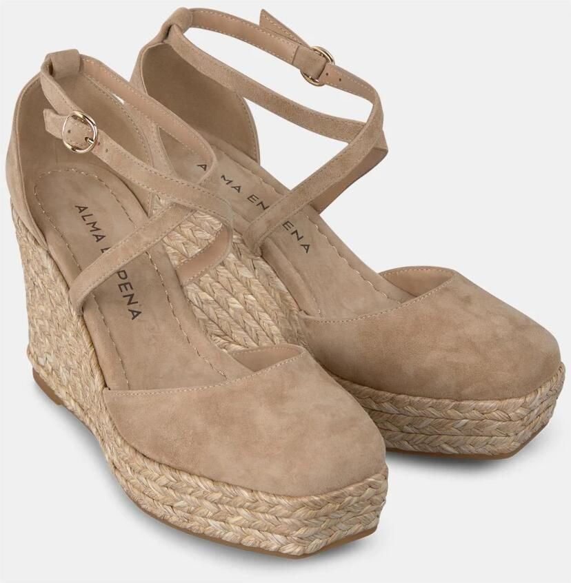 Alma EN Pena Gevlochten leren sleehakken