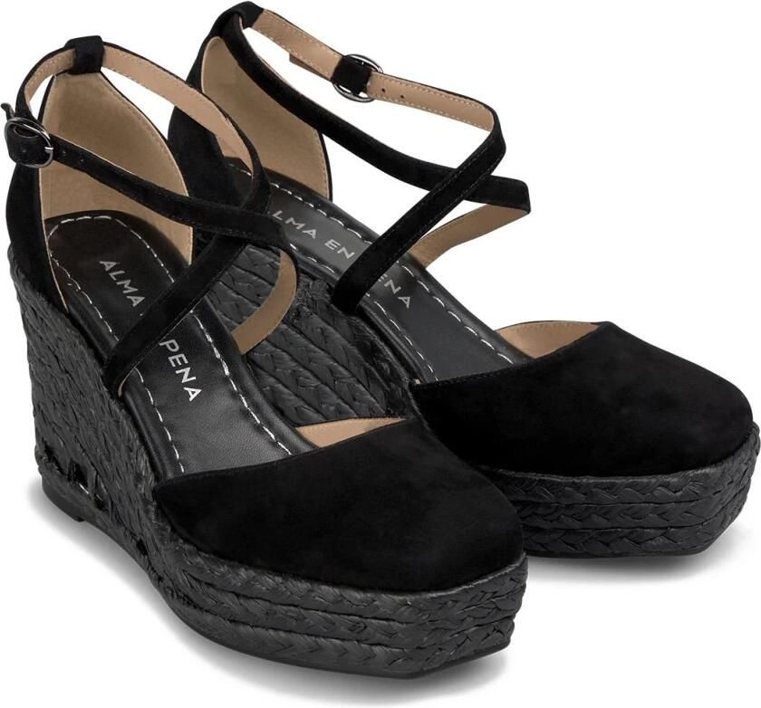 Alma EN Pena Gevlochten leren sleehakken