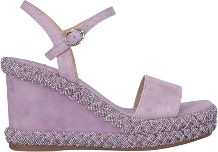 Alma en Pena Gevlochten Sleehak Sandaal Purple Dames