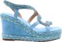 Alma en Pena Rhinestone Snake Sleehak Sandaal Blue Dames - Thumbnail 2