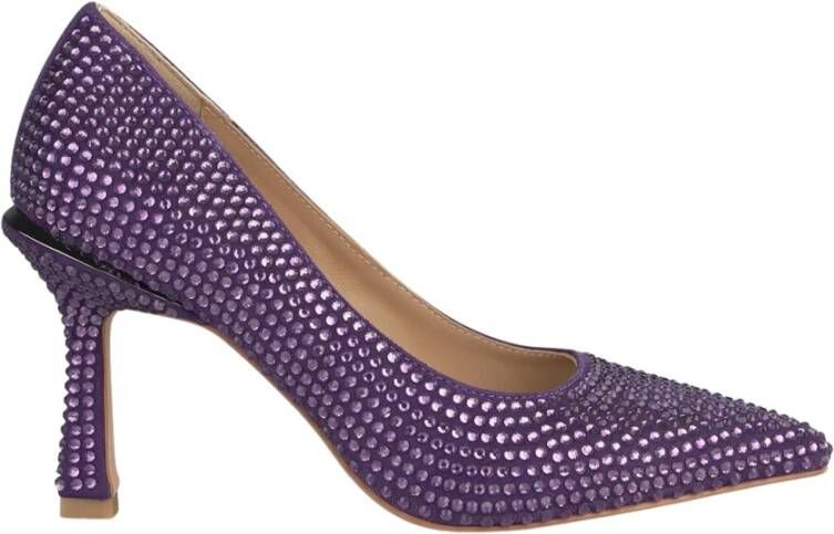 Alma en Pena Glanzende puntige stiletto pumps Purple Dames
