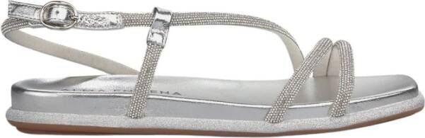 Alma en Pena Glitter Platte Sandaal Gray Dames