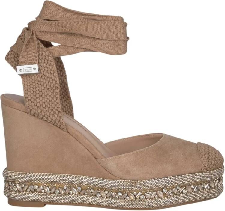 Alma en Pena Glitter Sleehak Sandaal Brown Dames