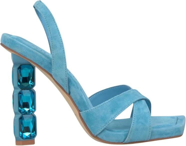 Alma en Pena Kristal Hak Leren Sandaal Blue Dames