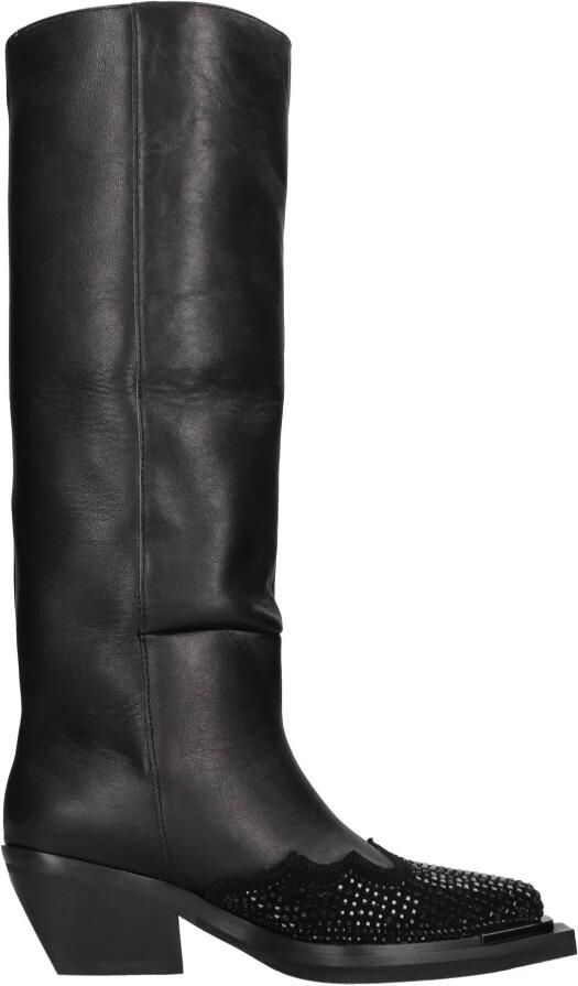 Alma en Pena Platte franje laars Black Dames